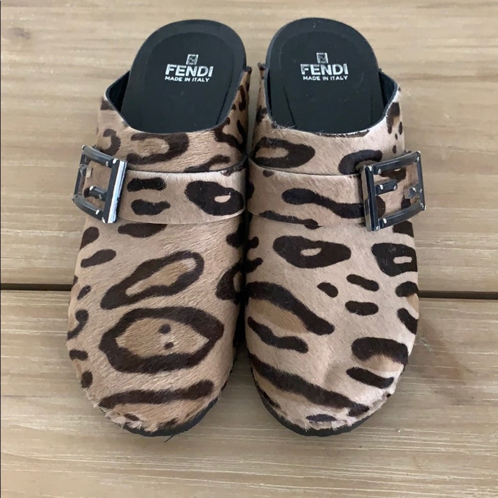 Fendi Pony Hair Clogs